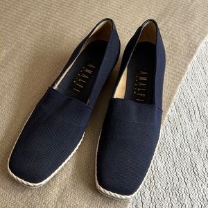Vintage Amalfi Espadrille Wedges - Navy, size 7.5